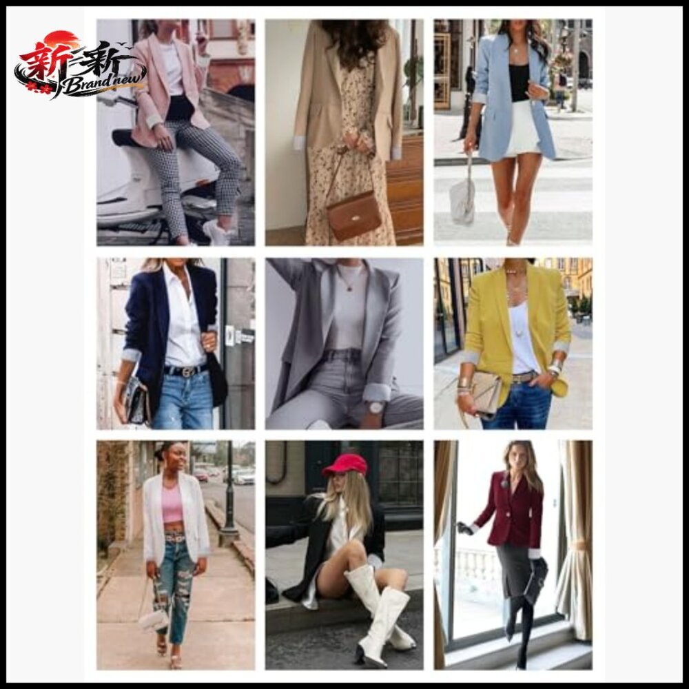 Polyester Rayon Blazer Jacket Open Front Long Sle… - image 5